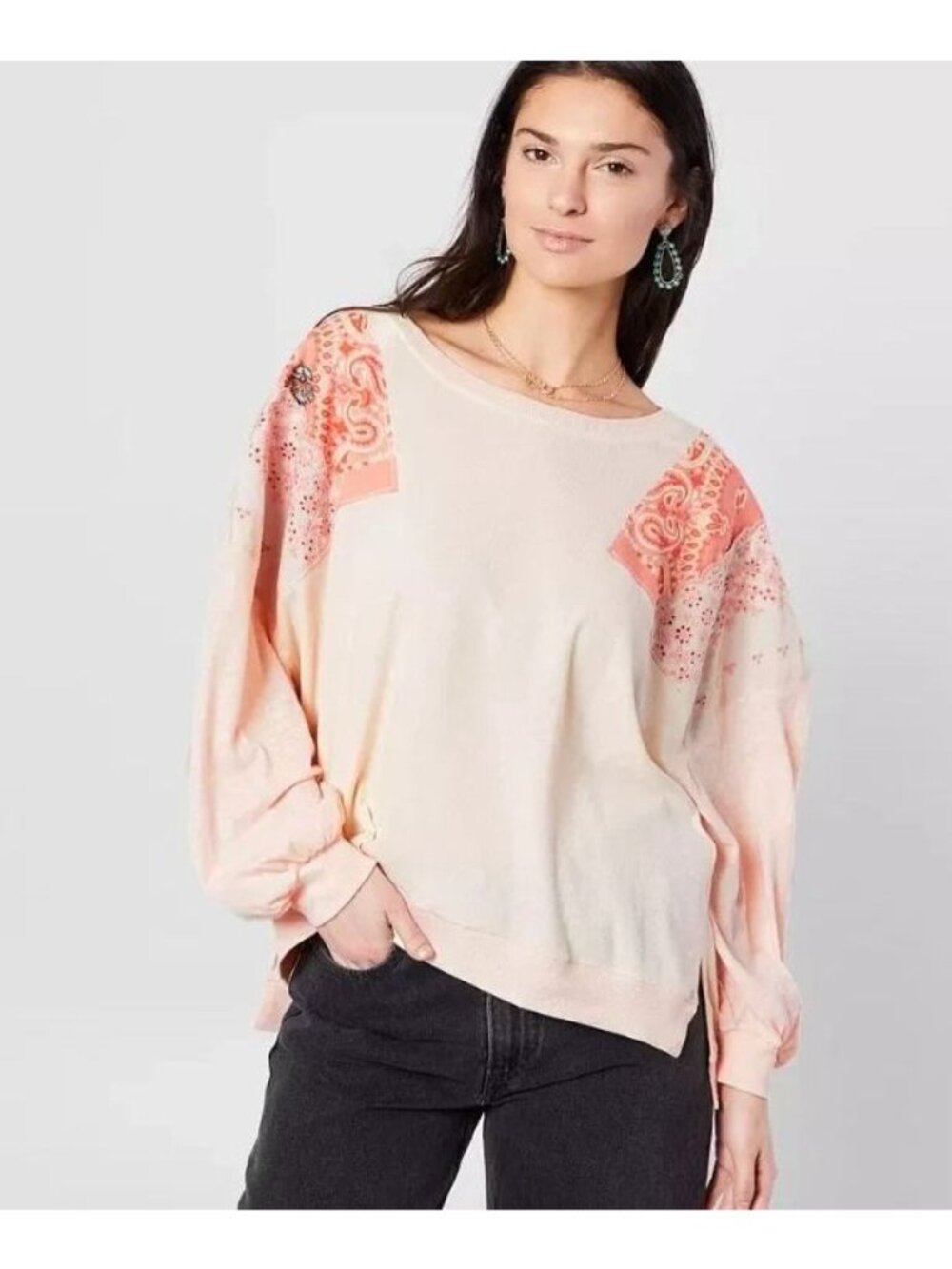 Free People We The Free Feelin it Patch Work Top